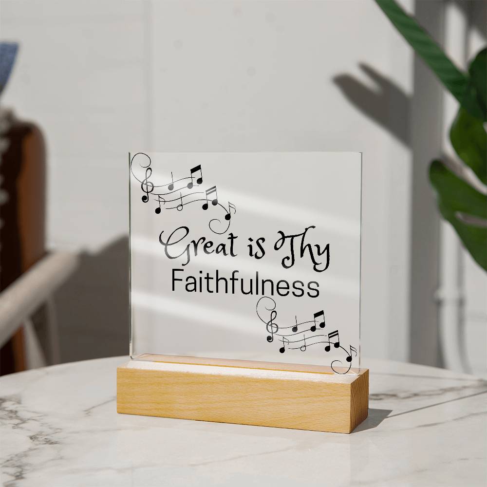 Great is Thy Faithfulness Music Notes Acrylic Plague