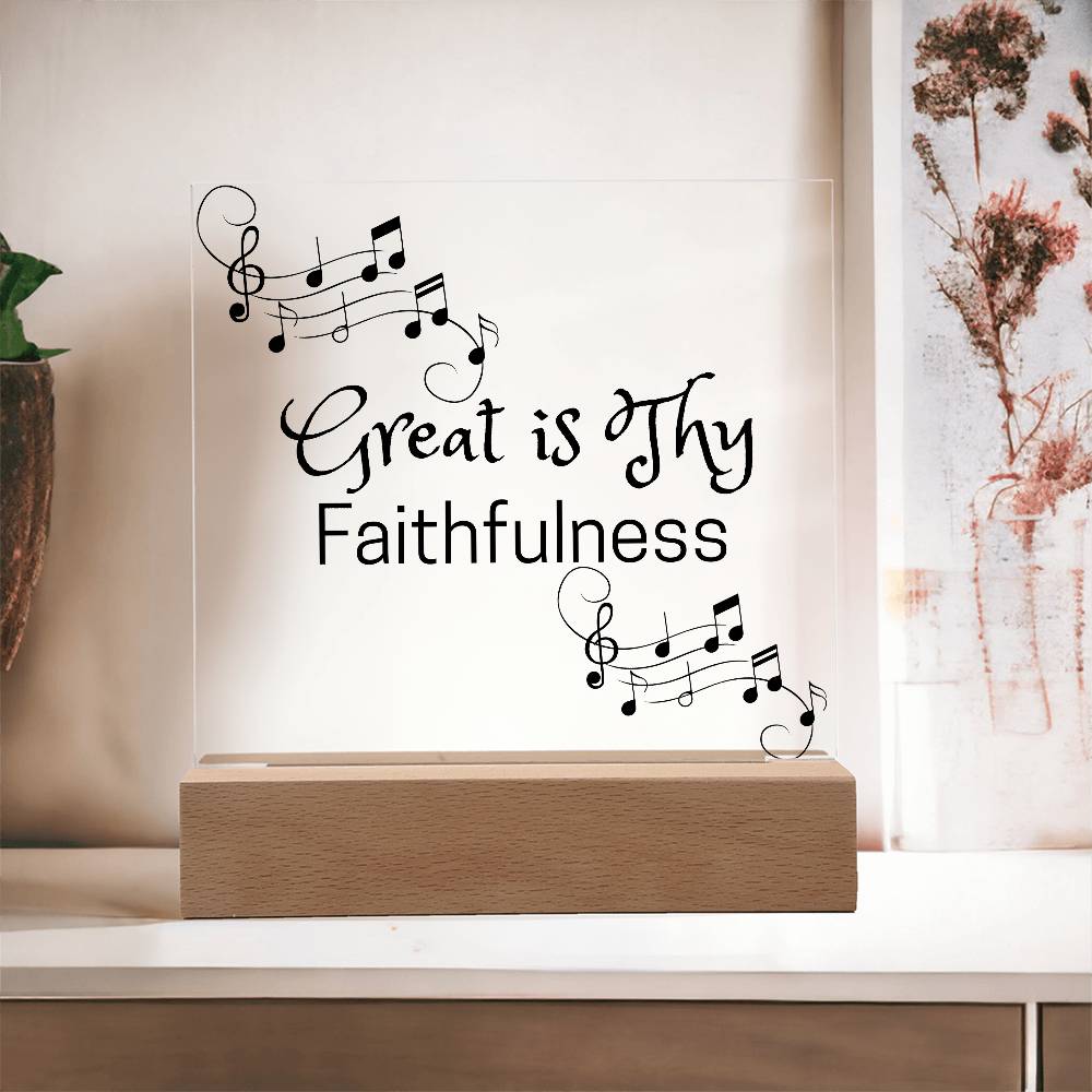 Great is Thy Faithfulness Music Notes Acrylic Plague