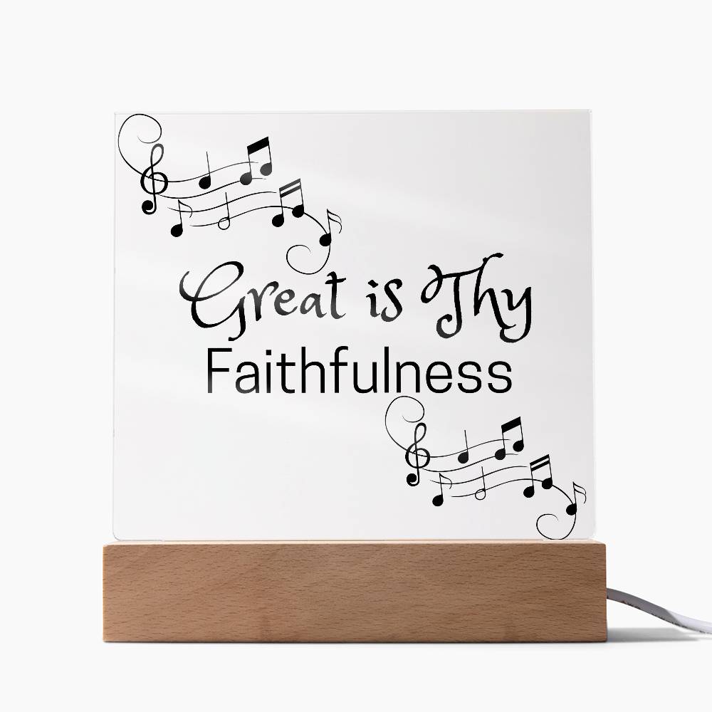 Great is Thy Faithfulness Music Notes Acrylic Plague