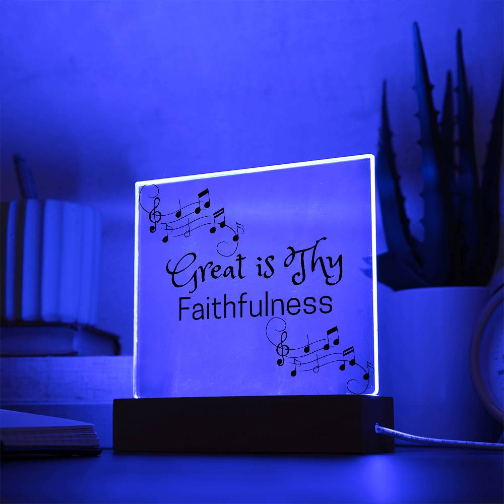 Great is Thy Faithfulness Music Notes Acrylic Plague