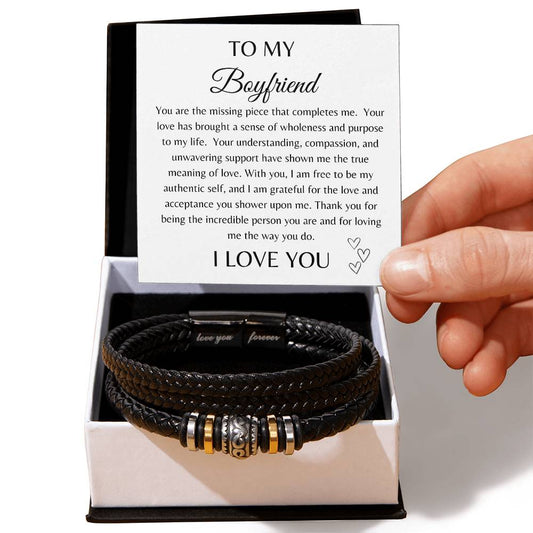 To My Boyfriend Love You Forever Bracelet