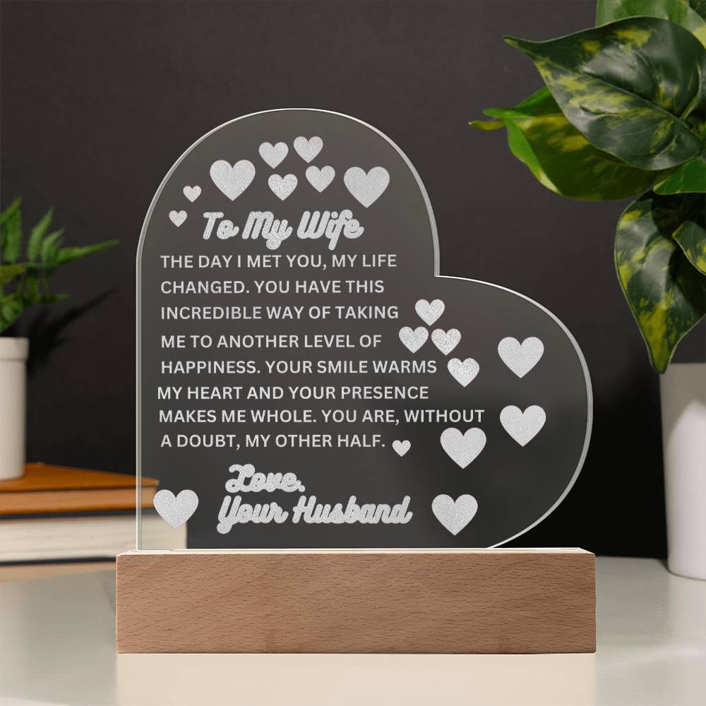 To  My Wife , Love Your Husband Acrylic Plaque