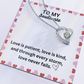 Love Never Fails Heart Necklace
