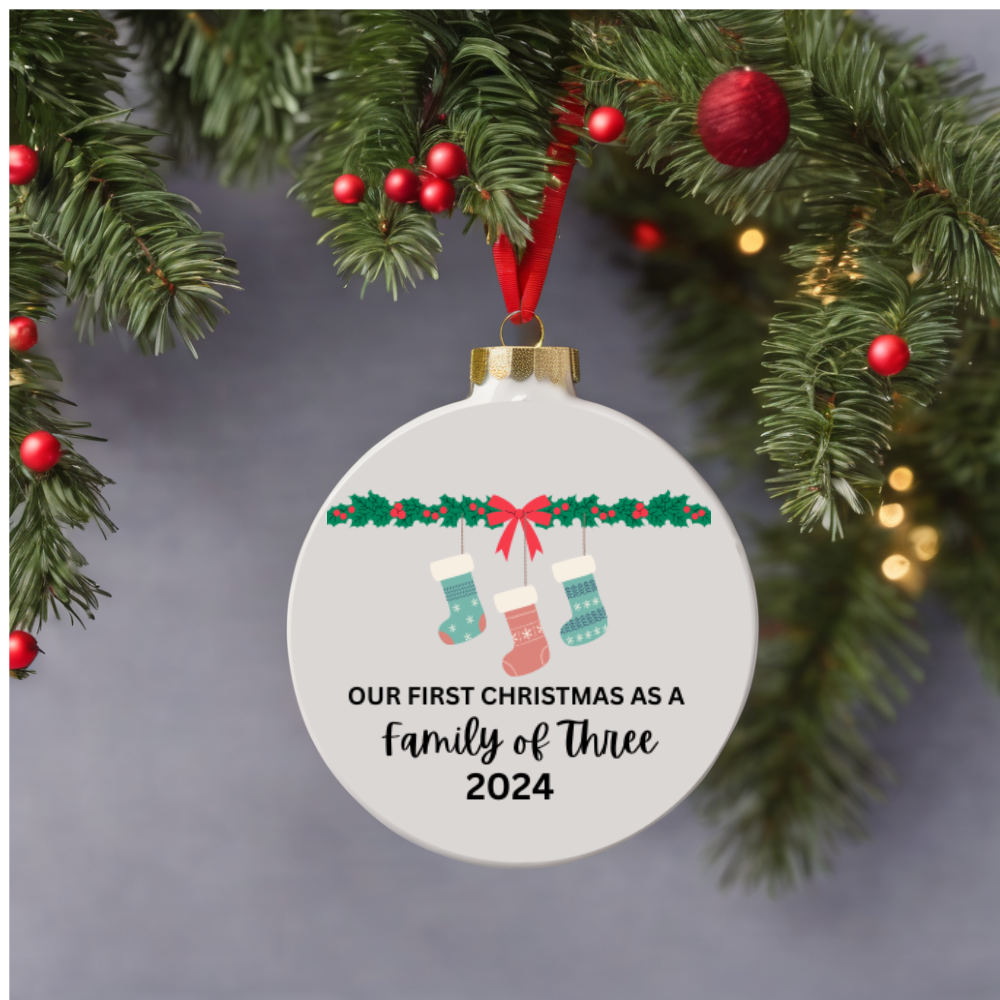 Family of 3 Christmas Ornament