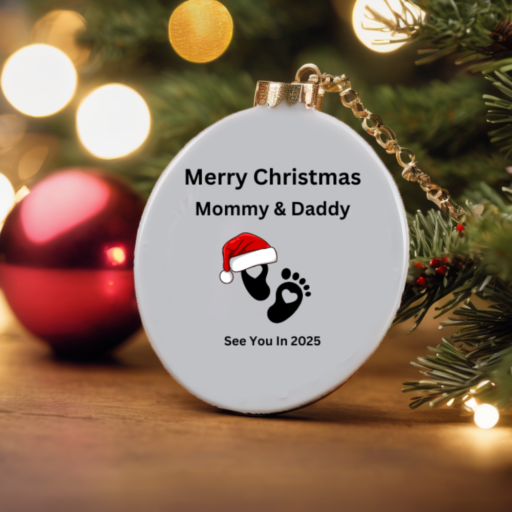 Merry Christmas Mommy and Daddy Ornament