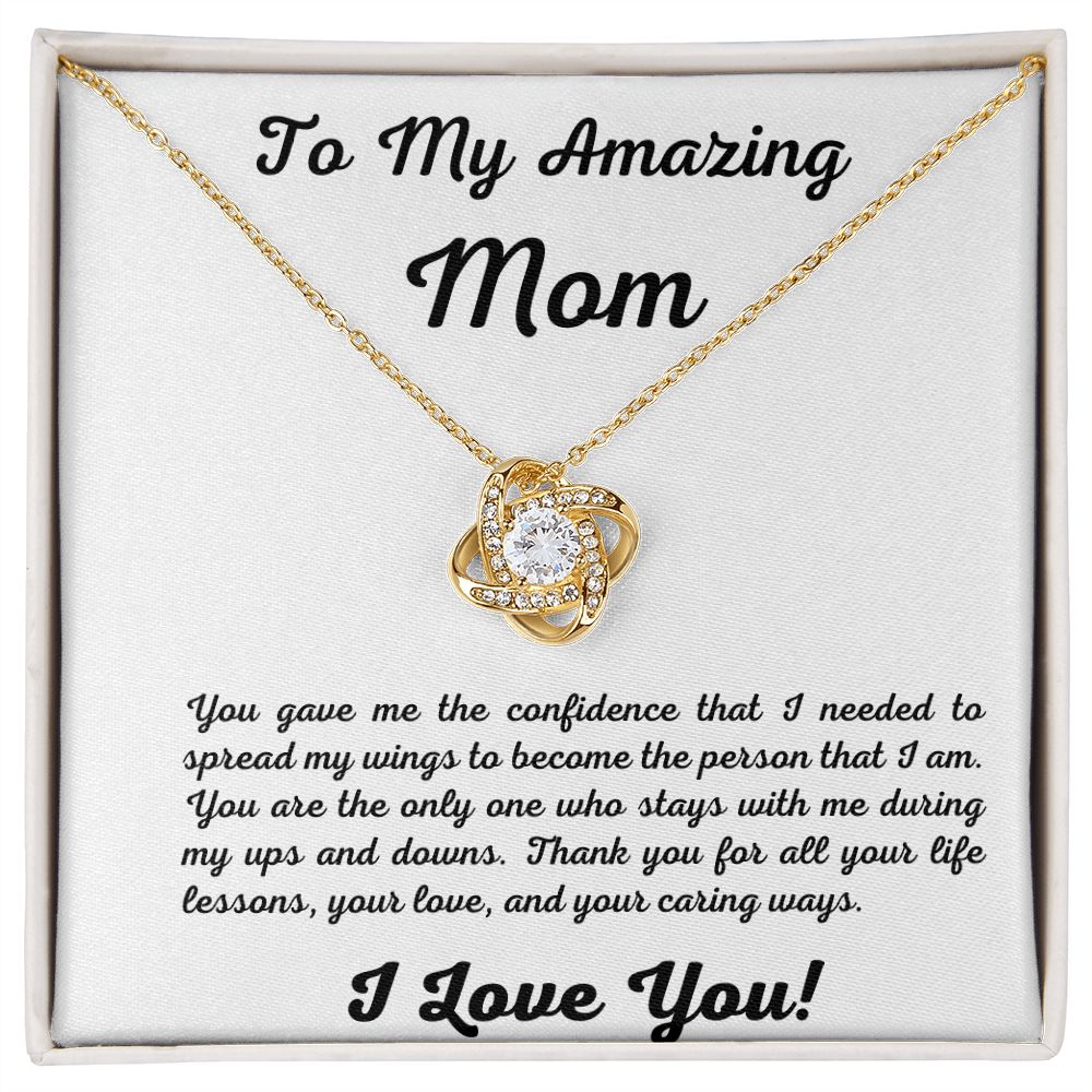 To My Amazing Mom Love Knot Necklace