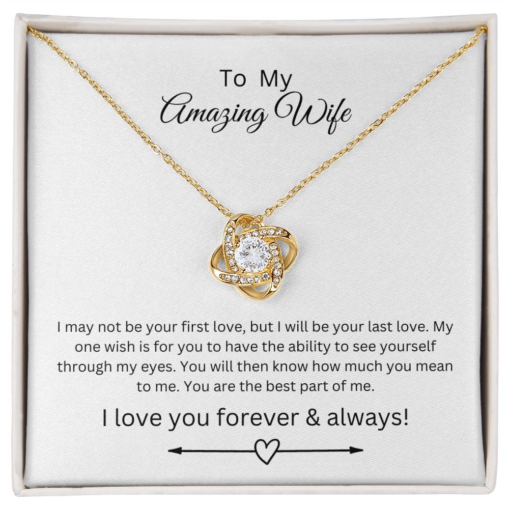 To My Amazing Wife Love Knot Necklace