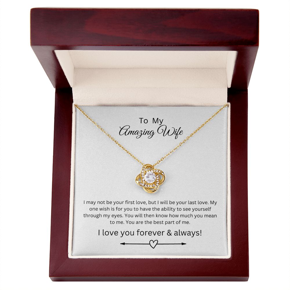 To My Amazing Wife Love Knot Necklace