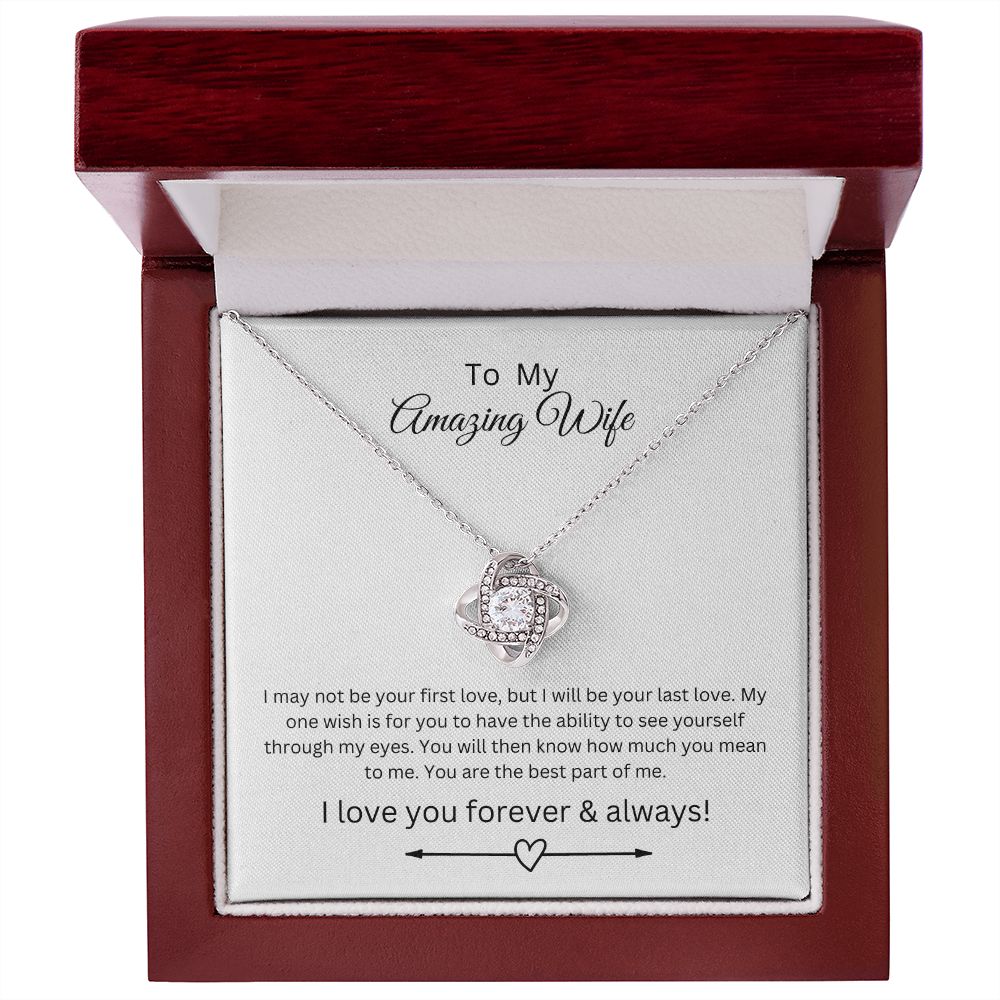 To My Amazing Wife Love Knot Necklace