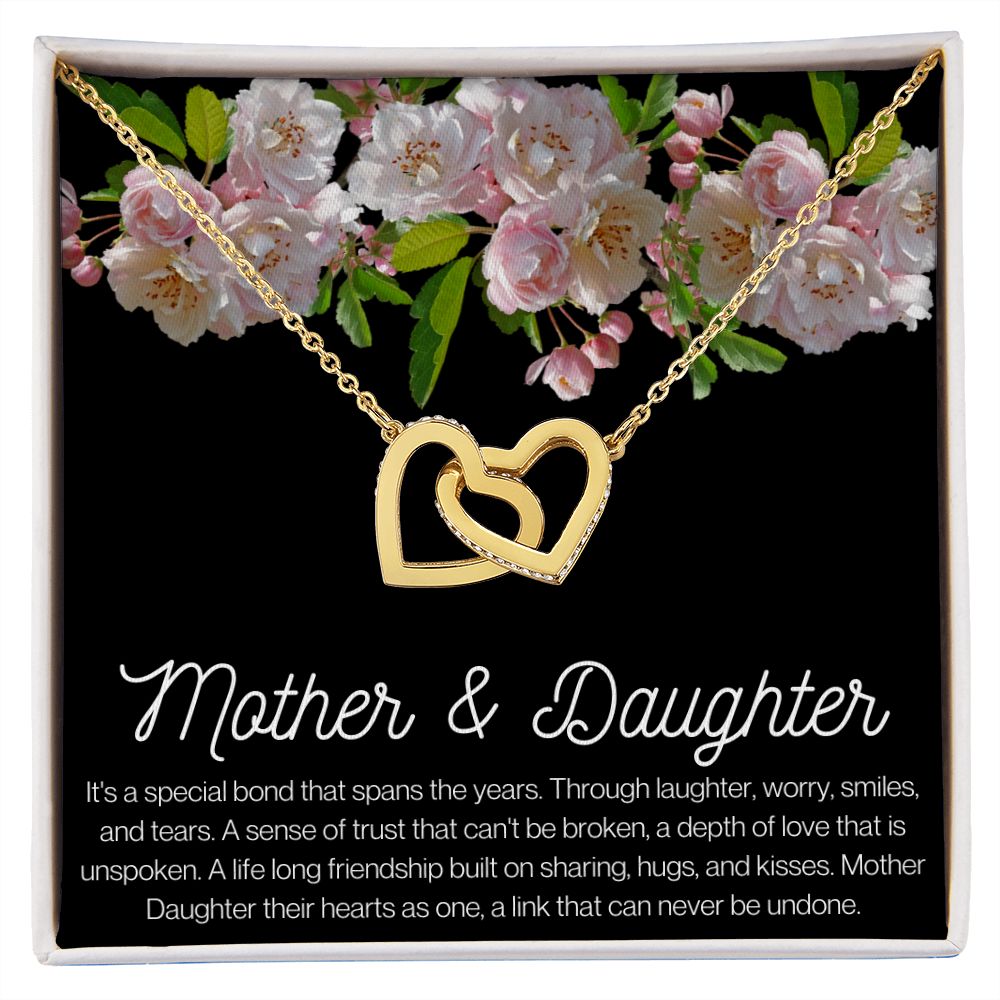 Mother & Daughter Interlocking Heart Necklace