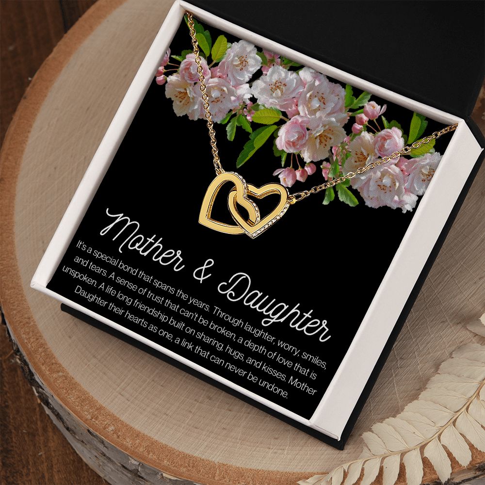 Mother & Daughter Interlocking Heart Necklace