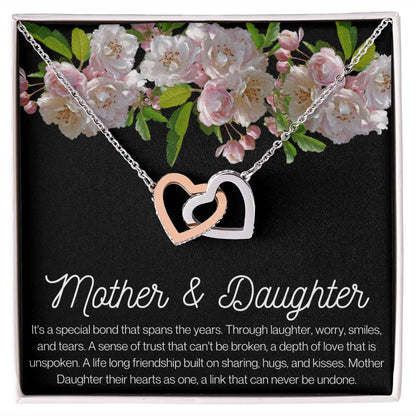 Mother & Daughter Interlocking Heart Necklace