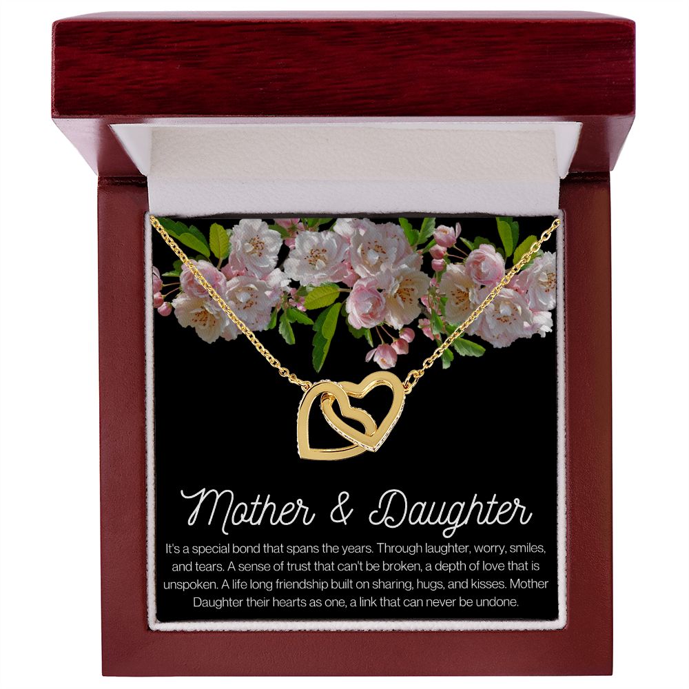 Mother & Daughter Interlocking Heart Necklace
