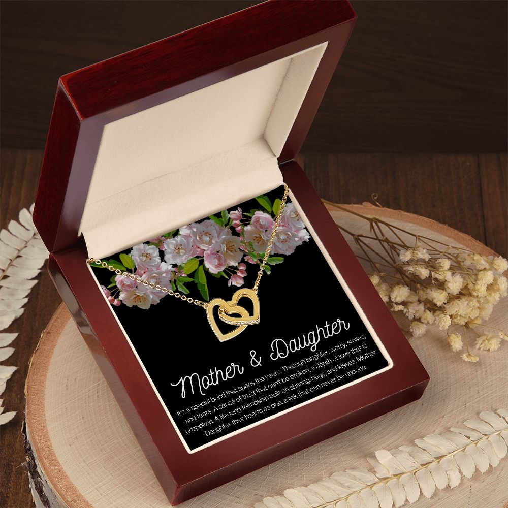 Mother & Daughter Interlocking Heart Necklace