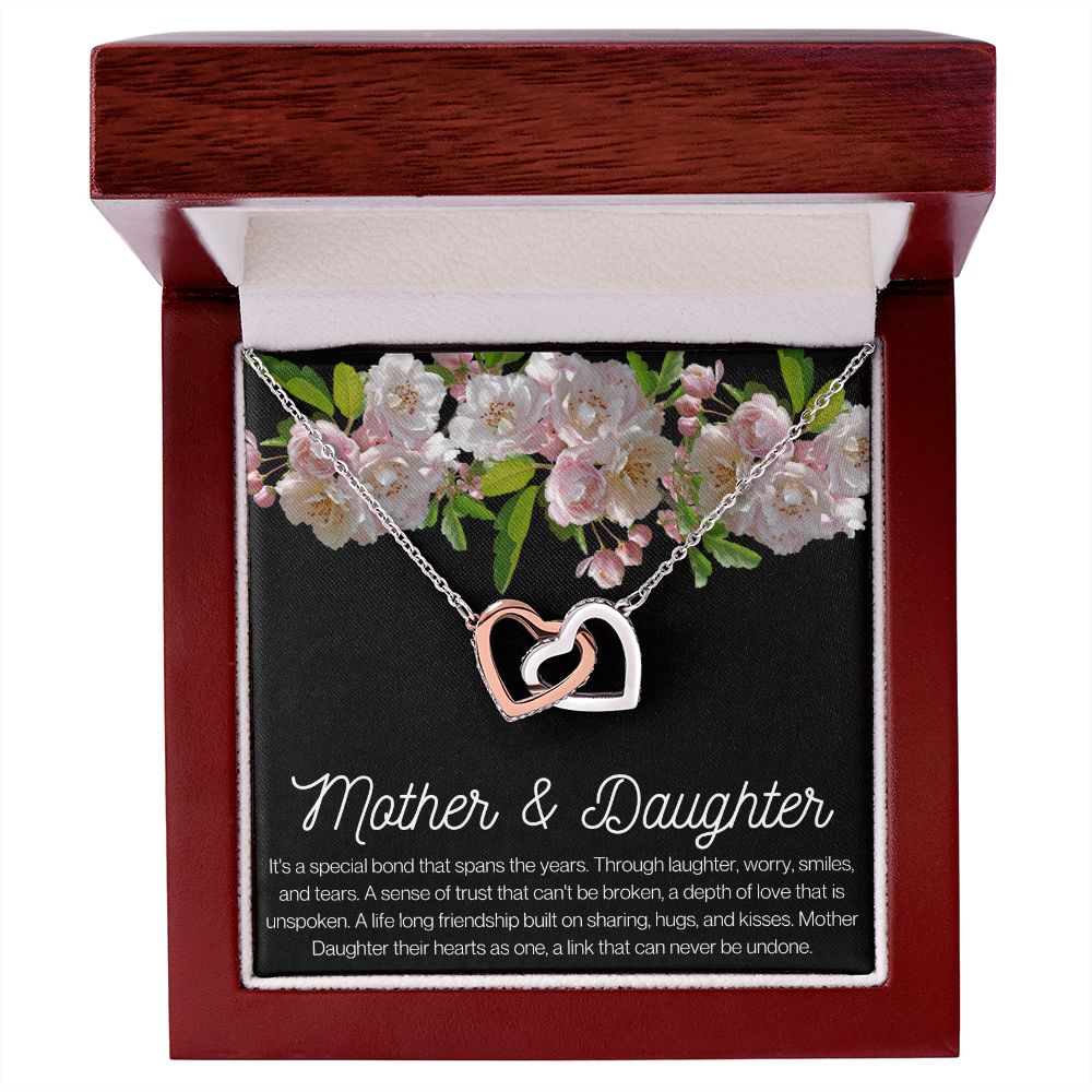 Mother & Daughter Interlocking Heart Necklace