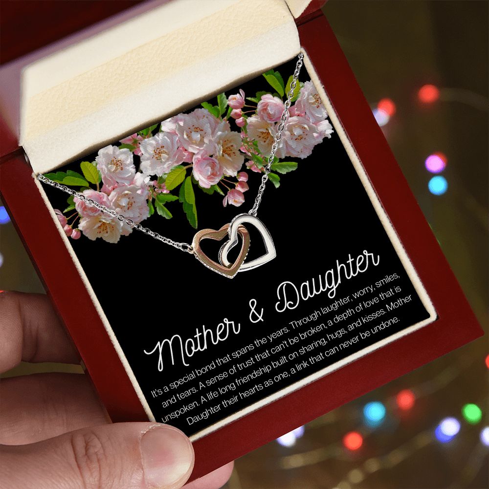 Mother & Daughter Interlocking Heart Necklace